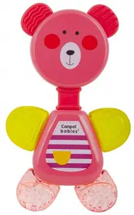 Inel gigival cu apa cu zdrăngănitoare Canpol - Bear, roz