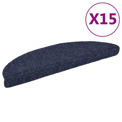 vidaXL Covorașe autoadezive pentru scări, 15 buc., 56x17x3 cm, semirotunde, albastre