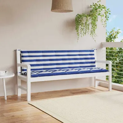 vidaXL Perne de bancă, 2 buc., dungi albastre și albe, textil oxford
