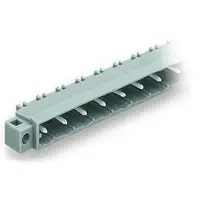 THT male header; 1.0 x 1.0 mm solder pin; angled; clamping collar; Pin spacing 7.5 mm; 10-pole; gray