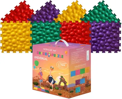 Covoras de joaca tip puzzle Ortho Puzzle - Mix, pietre marine