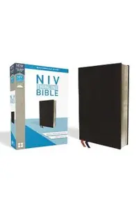 NIV, Thinline Bible, Bonded Leather, Black, Indexed, Red Letter Edition