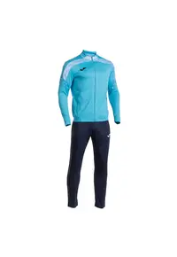 Trening Championship VIII - turcoaz fluorescent-Bleumarin inchis - hanorac cu fermoar - pantaloni lungi - Turcoaz