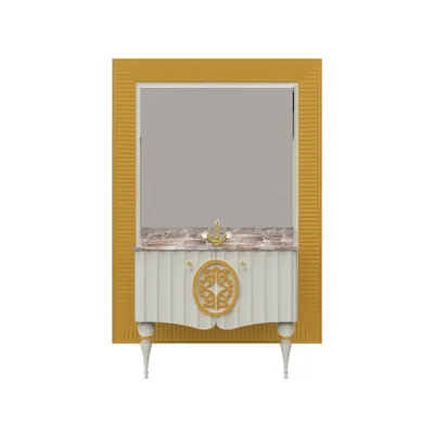 Set mobilier baie Pierre Cardin Louvre 3 piese alb 145 cm