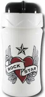Cana cu paie de silicon Rock Star Baby - 340 ml , inima cu aripi