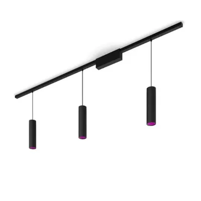 Kit HUE PERIFO, 3(3x500lm) spoturi suspendate + 2 sine aparente (0.5m si 1m), BT , RGB