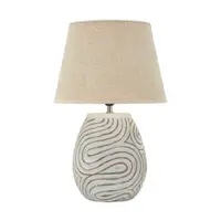 Veioză crem din polirășină cu abajur textil (înălțime 55 cm) Oblix – Mauro Ferretti