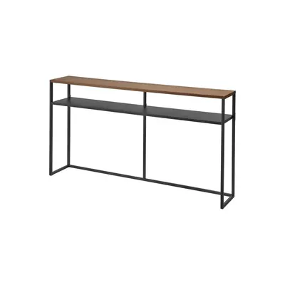 Masă consolă neagră/maro închis cu aspect de lemn de frasin 20,5x126 cm Tower – YAMAZAKI