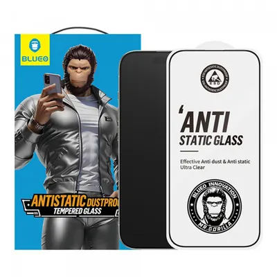 Folie de protectie Ecran Blueo Anti-Static HD pentru Apple iPhone 17 Air, Sticla Securizata, Full Glue, Neagra