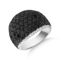Inel din aur alb cu diamante negre de 4.2 si diamante transparente de 0.34ct