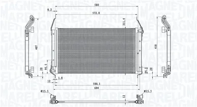 Radiator AC condensator potrivit FIAT BRAVA, BRAVO I, MAREA, MULTIPLA 1.4-2.0 10.95-07.02
