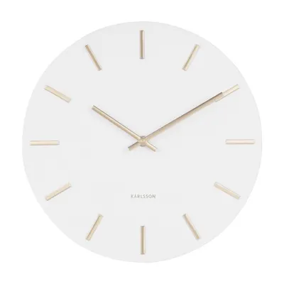 Ceas de perete Karlsson Charm, alb - auriu, ø 30 cm