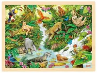 Puzzle din lemn Goki - În junglă, 96 piese