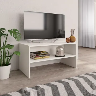 vidaXL Dulap TV, alb, 80x40x40 cm, lemn prelucrat