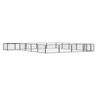Gossi tarc caini 20 panouri negru 100x50 cm otel vopsit electrostatic