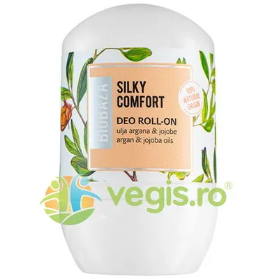 Deodorant Roll-On Natural pentru Femei pe Baza de Piatra de Alaun cu Unt de Shea si Jojoba Silky Comfort 50ml