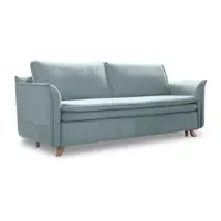 Canapea albastru-deschis extensibilă cu tapițerie din catifea 225 cm Charming Charlie – Miuform