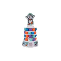 Joc de indemanare pentru copii, Pinguin pe turn, joc de masa cu mingi colorate, multicolor