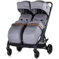 Carucior pentru gemeni Chipolino Twinity Cloud, cadru din aluminiu, suspensii, huse picioare, suport pahar, gentuta