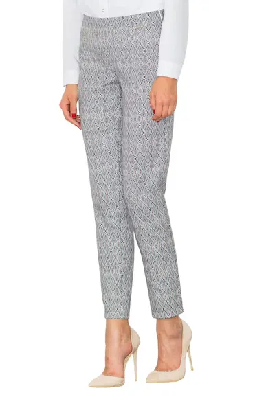 Pantaloni dama M515 - model geometric - poliester - Gri