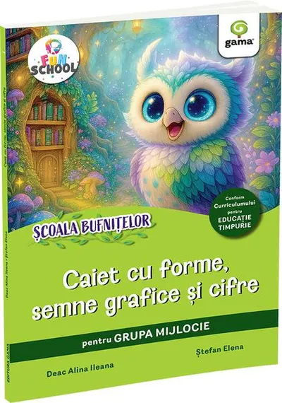 Caiet cu forme, semne grafice și cifre pentru grupa mijlocie - Paperback brosat