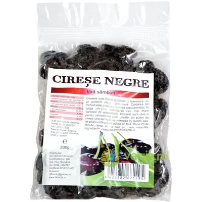 Cirese Negre Uscate fara Samburi 200g