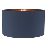 Corp de iluminat suspendat Timon Easy Fit Pendant Shade Navy Blue With Rose Gold Lining