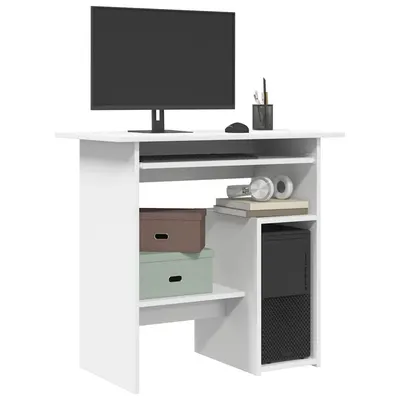 vidaXL Birou, alb, 80 x 45 x 74 cm, lemn prelucrat