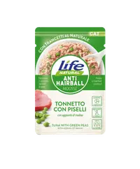 Hrana Umeda Pisici, Life Natural AntiHairball Mousse Ton si Mazare, 70 g