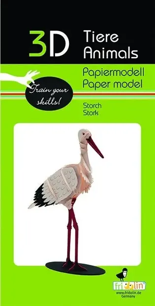 Model 3D din carton pentru asamblare Fridolin - Barză