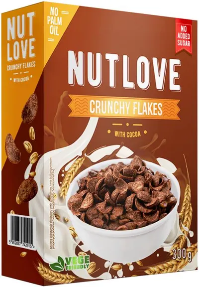 Nutlove Crunchy Flakes with Cocoa, 300 g, AllNutrition
