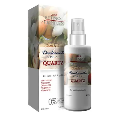 Deodorant spray parfumat Quartz pentru piele delicata si sensibila, Ultra Retinol Complex, 100 ml