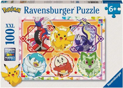 Puzzle Ravensburger din 100 XXL de piese - Pokemon: Legendele Scarlet și Violet