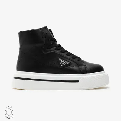 Ghete dama din Piele Naturala CRL0647 NEGRU