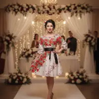 Rochie Traditionala stilizata cu maci