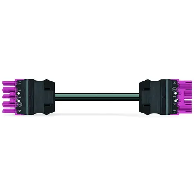 pre-assembled interconnecting cable; Eca; Socket/plug; 5-pole; Cod. B; H05VV-F 5G 1.5 mm²; 4m; 1,50 mm²; pink
