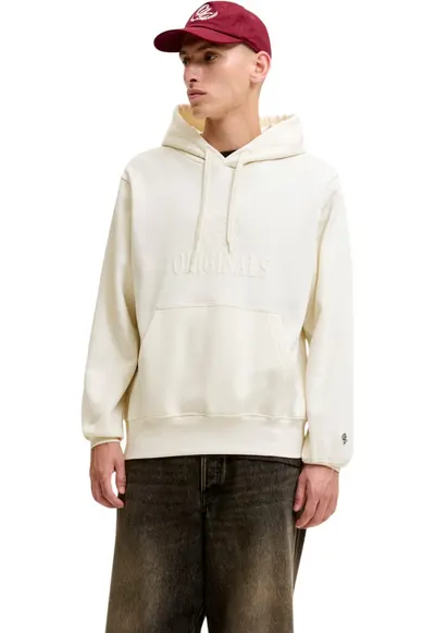 Hanorac JACK &JONES Frederiksberg Monogram Sweat Hood SN 63798 - Bej deschis