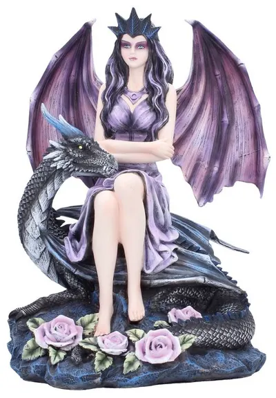 Statuetă Nemesis Now Adult: Gothic - Dragon Rose, 27.3 cm