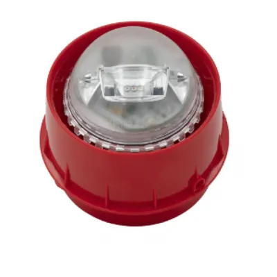 Sirena cu flash, adresabila, LED-uri de culoare rosie, lentila transparenta WSF-WR-RF , 18RF,865Mhz-870Mhz,Diametru:121mm , greu