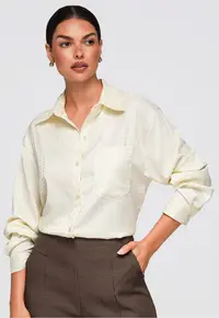 Camasa dama oversize cu guler clasic si maneci lungi OW-SH-E0056 - Ecru