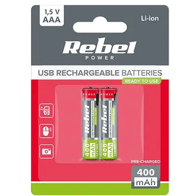 Acumulatori Li-ion Aaa R3 400mah Usb-c Blister 2 Rebel BAT2015