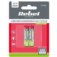 Acumulatori Li-ion Aaa R3 400mah Usb-c Blister 2 Rebel BAT2015