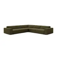 Colțar modular kaki cu tapițerie din catifea (în formă de ”L”) Jodie – Micadoni