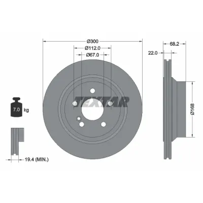 Disc frana TEXTAR 92115505