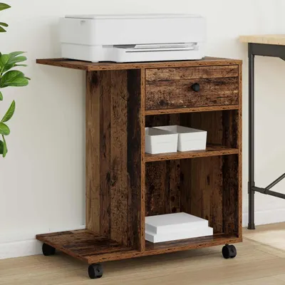 vidaXL Suport pentru imprimantă Lemn vechi 60 x 40 x 68,5 cm