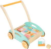 Cărucior din lemn Small Foot - cu constructor, 35 piese