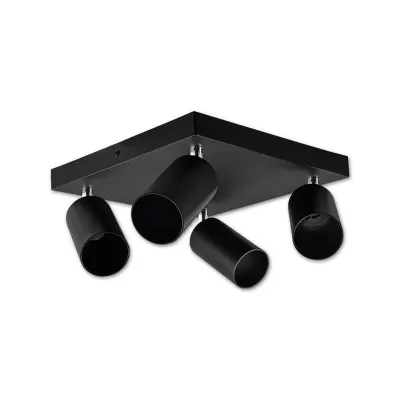 Plafoniera reglabila, 4 LED-uri GU10, montare pe tavan, negru