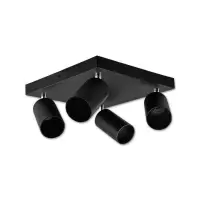 Plafoniera reglabila, 4 LED-uri GU10, montare pe tavan, negru