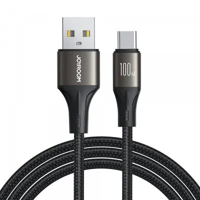 Cablu Date si Incarcare USB-A - USB-C Joyroom S-A25 Light-Speed, 100W, 1.2m, Negru