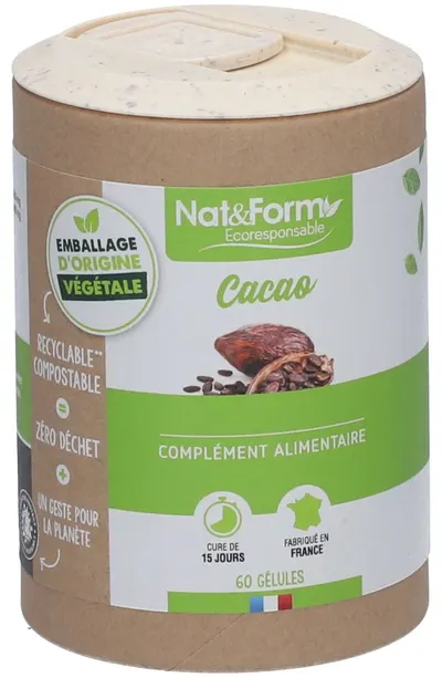 Extract din boabe de cacao, 60 capsule, Nat&Form